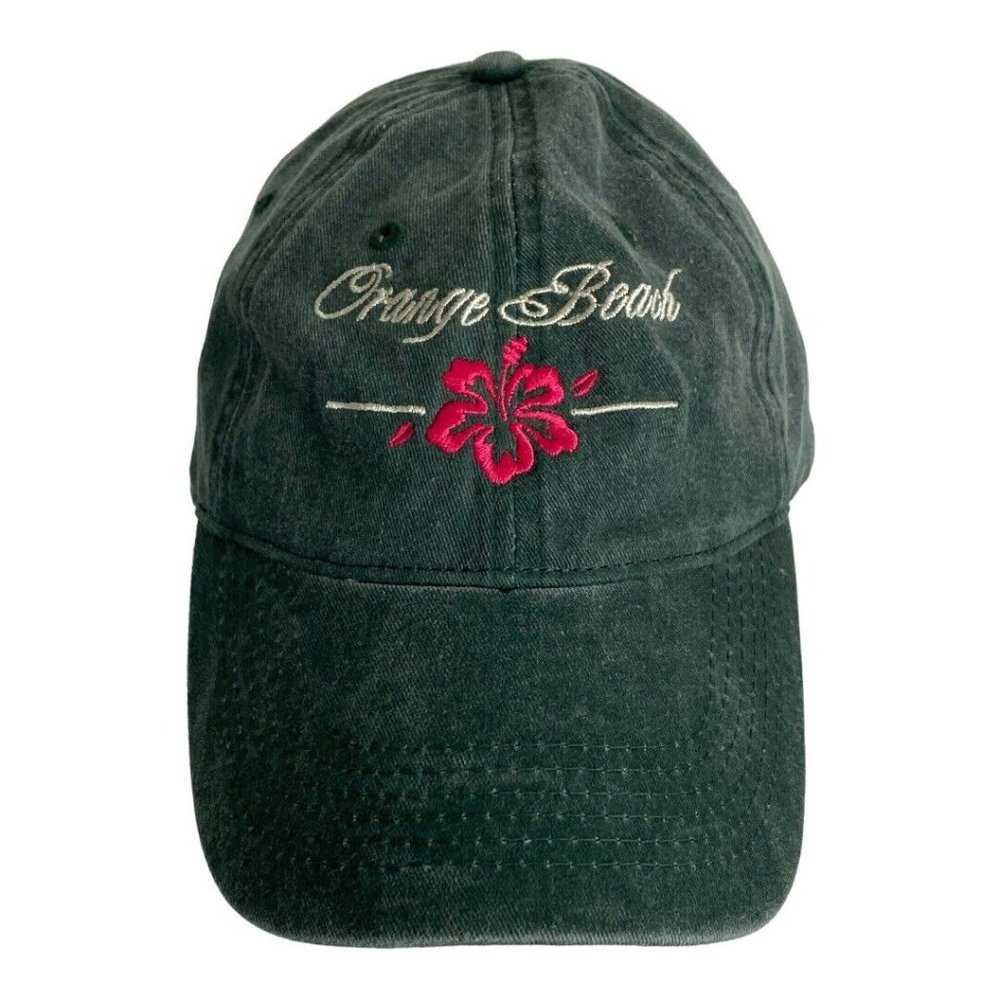 Orange Beach Alabama Womens Baseball Cap Green Pink Flower Adjustable Hat/Cap